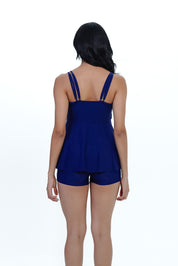 AXTZH Flow Tankini Set with Mesh Detail X2515-NAVY-2PF