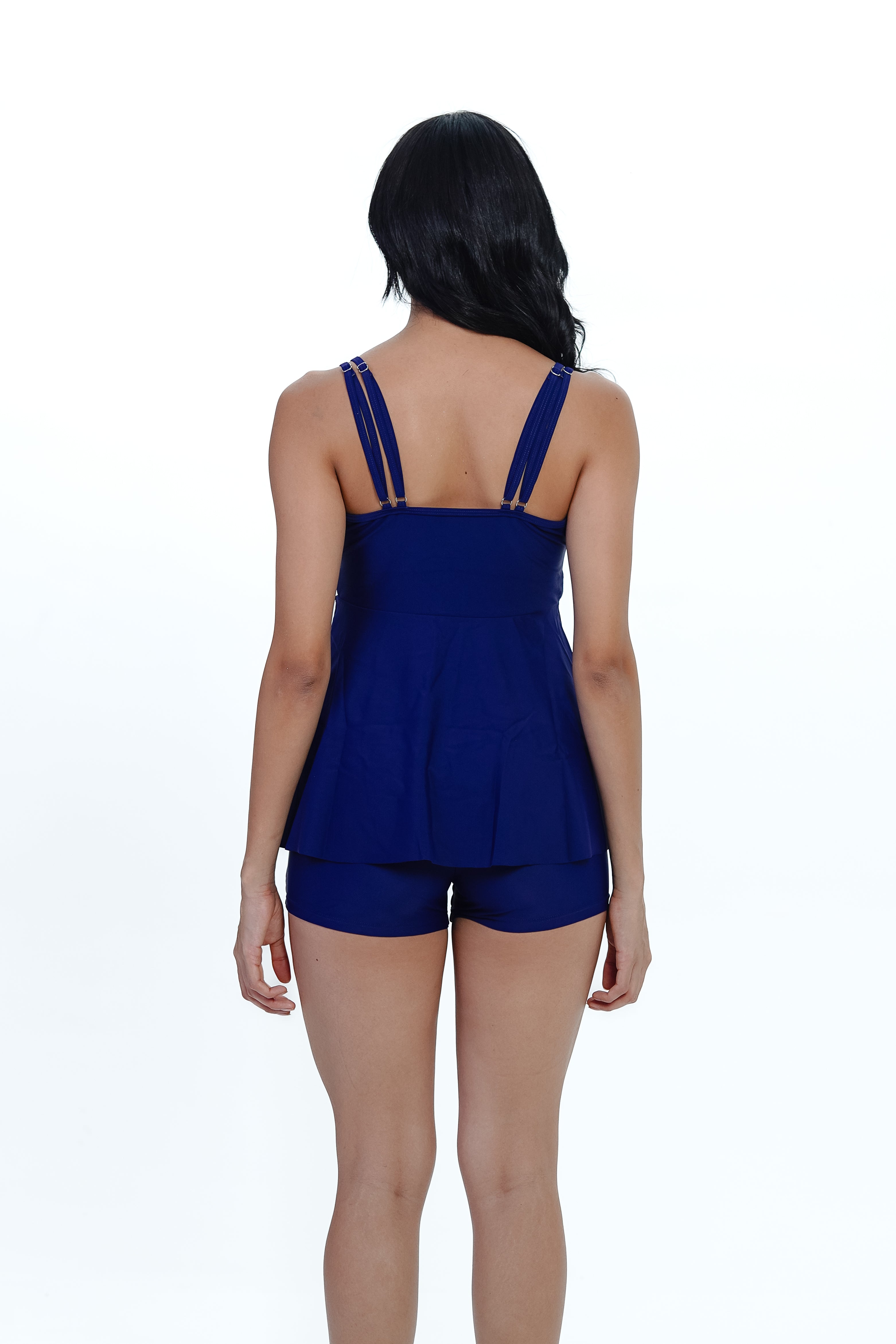 AXTZH Flow Tankini Set with Mesh Detail X2515-NAVY-2PF