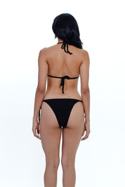 AXTZH Crochet Rose Tie Swimwear Set X8008-BLACK-2PB