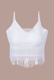 AXTZH  Women’s Sexy Lace Bralette Bra with Sheer Floral Detailing and Delicate Straps X8002-IVORY-CN114