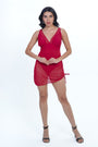 AXTZH ELEGANT MESH LINGERIE SWIMWEAR X1065-SCARLET-1PM
