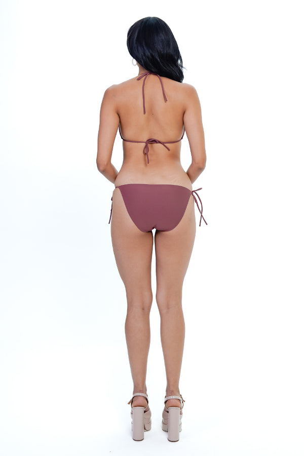 AXTZH Tie-Up Bikini SWIMWEAR Set 1100A-MARSALA-2PB