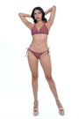 AXTZH Tie-Up Bikini SWIMWEAR Set 1100A-MARSALA-2PB