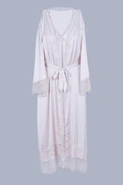 AXTZH Two-piece nightwear set including a long gown and matching robe X8165-PEARL-F12S