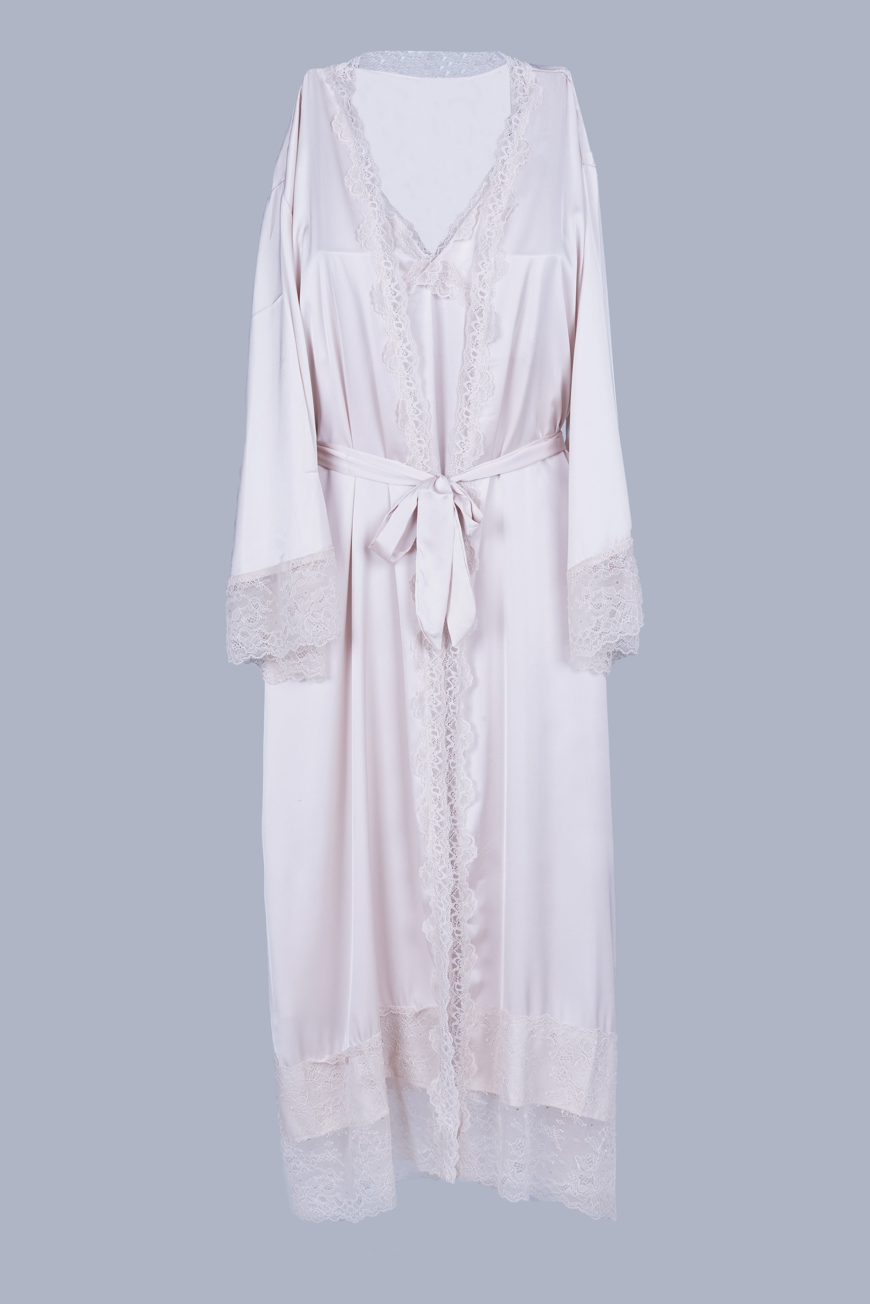 AXTZH Two-piece nightwear set including a long gown and matching robe X8165-PEARL-F12S