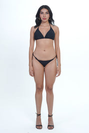 AXTZH Tie-Up Bikini SWIMWEAR Set 1100A-BLACK-2PB