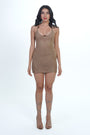 AXTZH choco Crochet Bridal Nightwear Dress X0047-CHOCO-SNGA1
