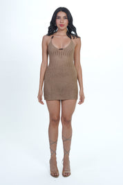 AXTZH choco Crochet Bridal Nightwear Dress X0047-CHOCO-SNGA1