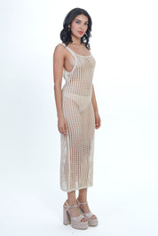 AXTZH Drift Net One-Piece Beach Dress X4614-IVORY-SNGB1