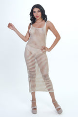 AXTZH Drift Net One-Piece Beach Dress X4614-IVORY-SNGB1