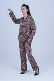 AXTZH Elegant and Comfortable Women’s Nightwear Ensemble for Peaceful Evenings and Restful Sleep X8139-LEOPR-WC2S