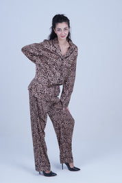 AXTZH Elegant and Comfortable Women’s Nightwear Ensemble for Peaceful Evenings and Restful Sleep X8139-LEOPR-WC2S