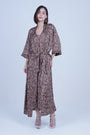 AXTZH  Elegant Two-Piece Women’s Nightwear Set with Flowing Robe and Matching Slip X2128-LEOPR-F12S