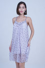 AXTZH Piece Sexy Satin NIGHTWEAR with All-Over Floral Print and Lightweight Comfort X0301-LAVDOT-F1N