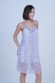 AXTZH Piece Sexy Satin NIGHTWEAR with All-Over Floral Print and Lightweight Comfort X0301-LAVDOT-F1N