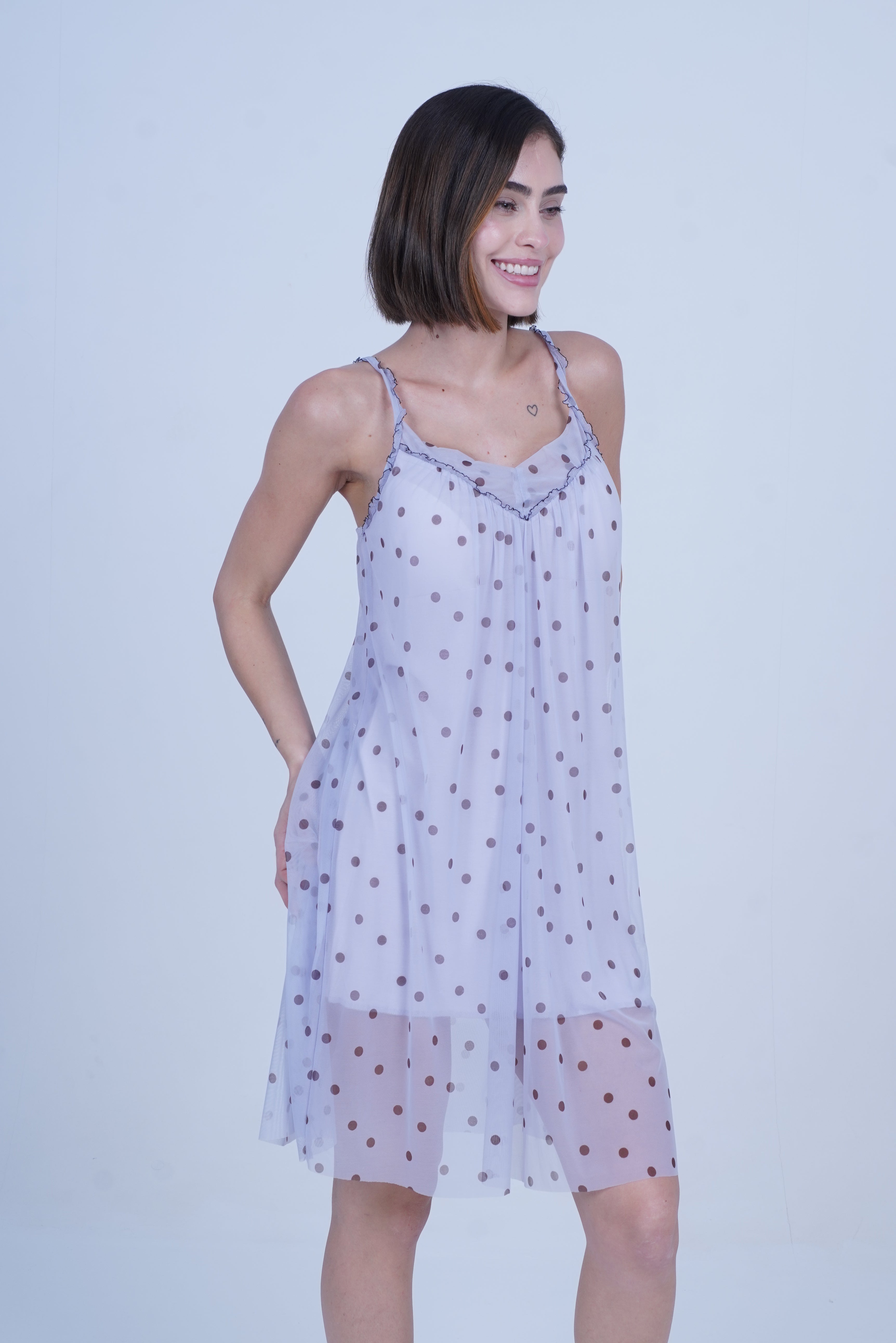 AXTZH Piece Sexy Satin NIGHTWEAR with All-Over Floral Print and Lightweight Comfort X0301-LAVDOT-F1N
