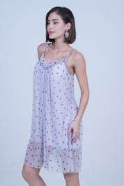 AXTZH Piece Sexy Satin NIGHTWEAR with All-Over Floral Print and Lightweight Comfort X0301-LAVDOT-F1N