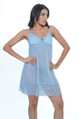 AXTZH SBLUE Lace Trim Nightwear Slip  X0265-SBLUE-F1N