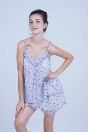 AXTZH Nightwear Two-piece set with camisole and shorts X2588-LAVDOT-A4N