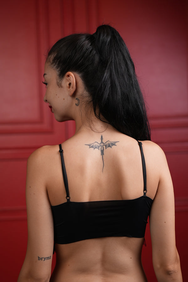 AXTZH Women’s Sexy Lace Bralette Bra with Sheer Floral Detailing and Delicate Straps X8002-BLACK-CN114