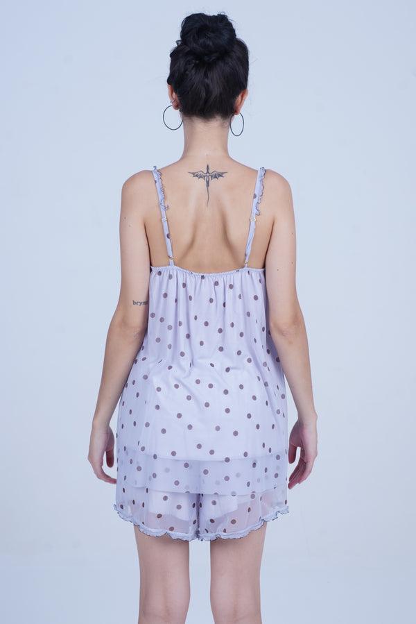 AXTZH Nightwear Two-piece set with camisole and shorts X2588-LAVDOT-A4N