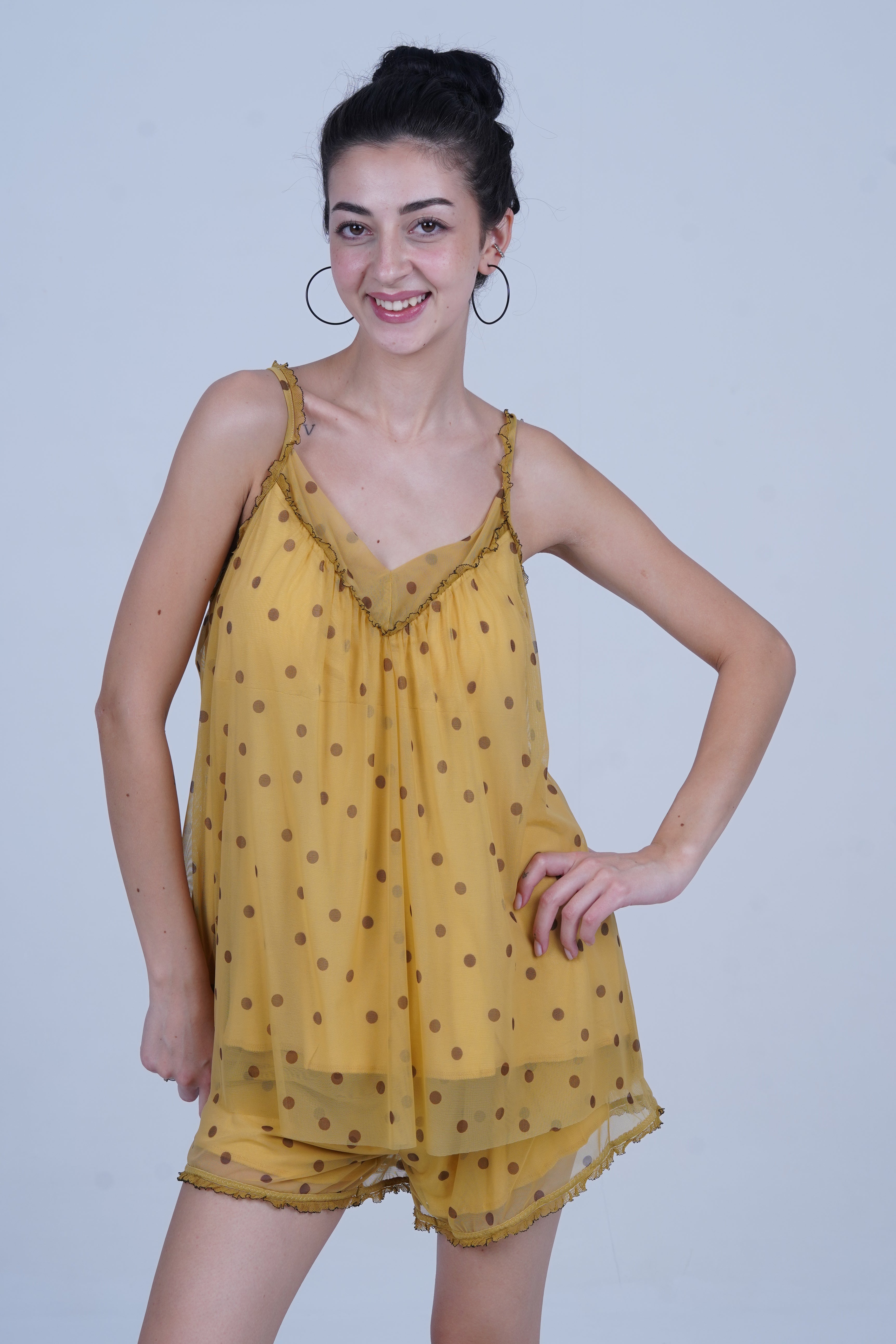 AXTZH Nightwear Two-piece set with camisole and shorts X2588-MUSDOT-A4N