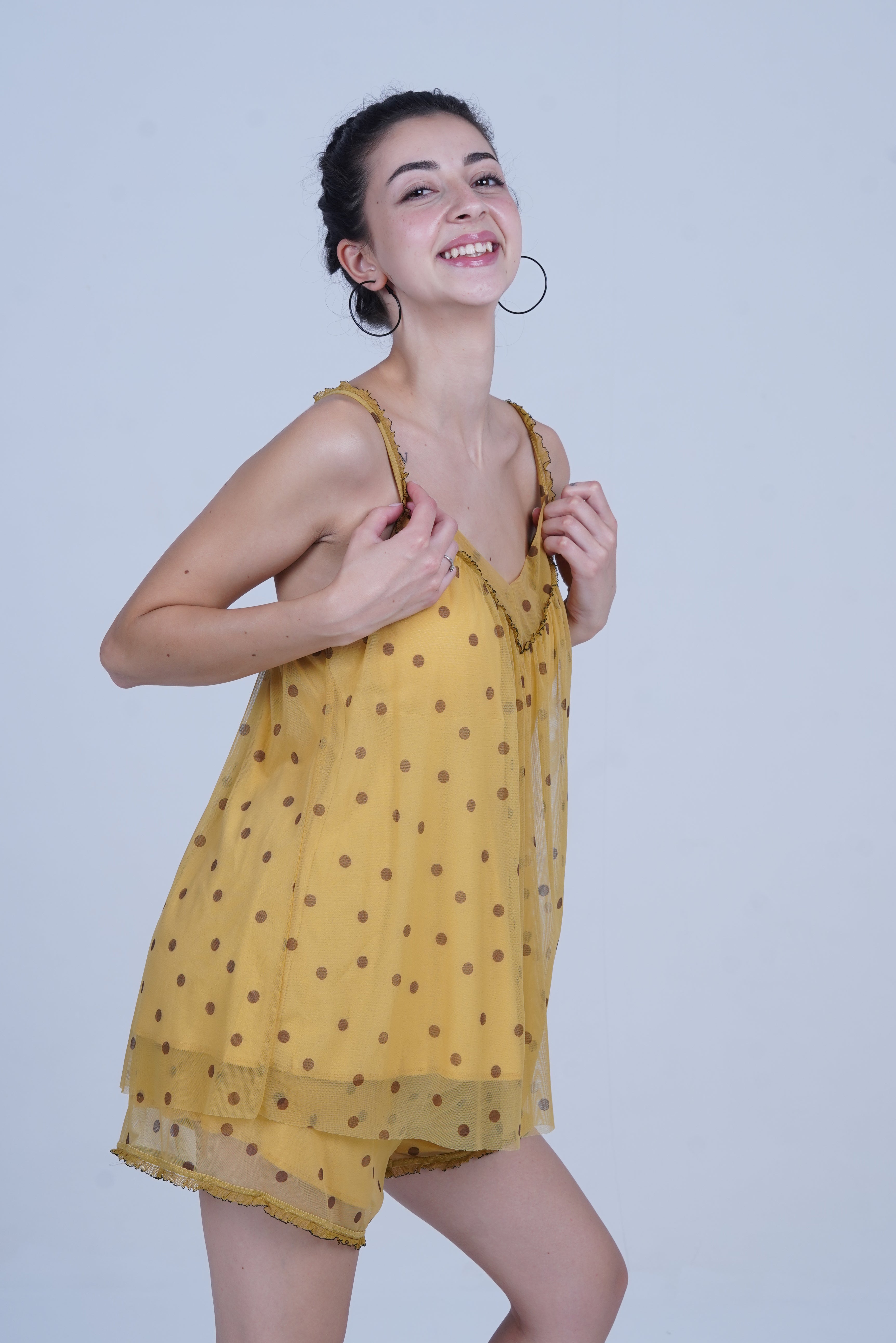 AXTZH Nightwear Two-piece set with camisole and shorts X2588-MUSDOT-A4N