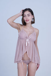 AXTZH Stylish Short Nightdress Designed for Comfort, Elegance, and a Feminine Touch X0001-BLUSH-SF1N