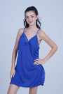 AXTZH Elegant 2-Piece Nightwear Featuring Lace Overlay and Soft Fit X3062-RBLUE-F1L