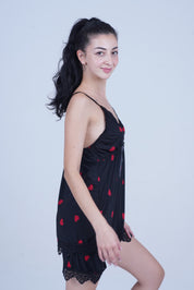 AXTZH NIGHTWEAR Two-piece set with camisole and shorts X8035-BLKPR-A4M