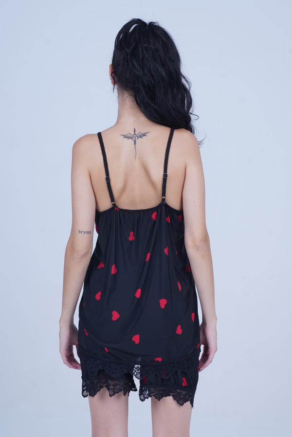 AXTZH NIGHTWEAR Two-piece set with camisole and shorts X8035-BLKPR-A4M