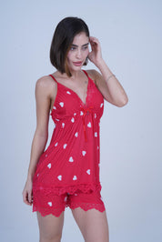 AXTZH Two-piece set with camisole and shorts X8035-REDPR-A4M