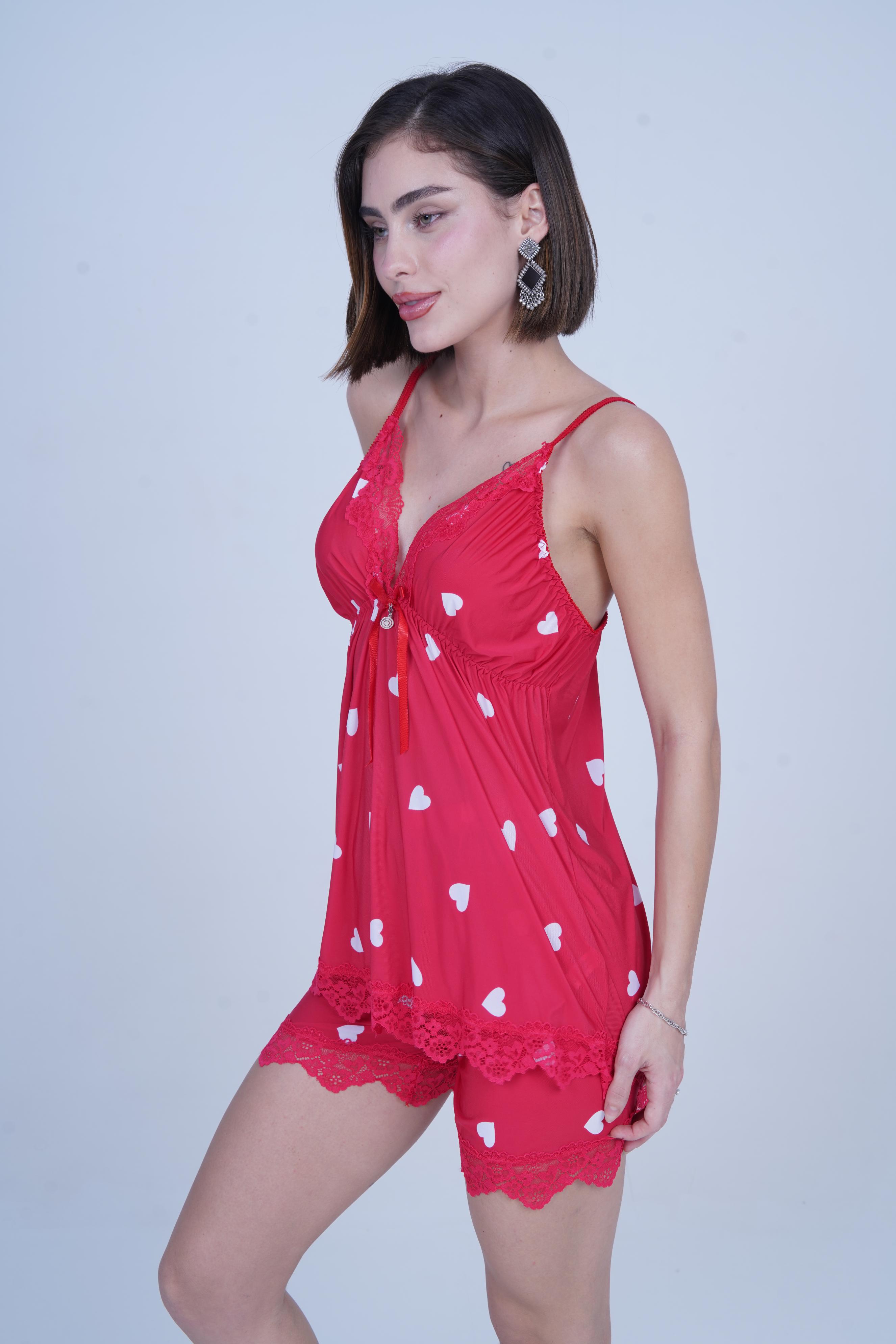 AXTZH Two-piece set with camisole and shorts X8035-REDPR-A4M