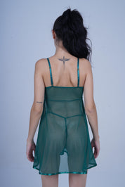 AXTZH Romantic Sheer Lingerie Nightwear for Women with Flowing Silhouette X8233-PINE-F1N