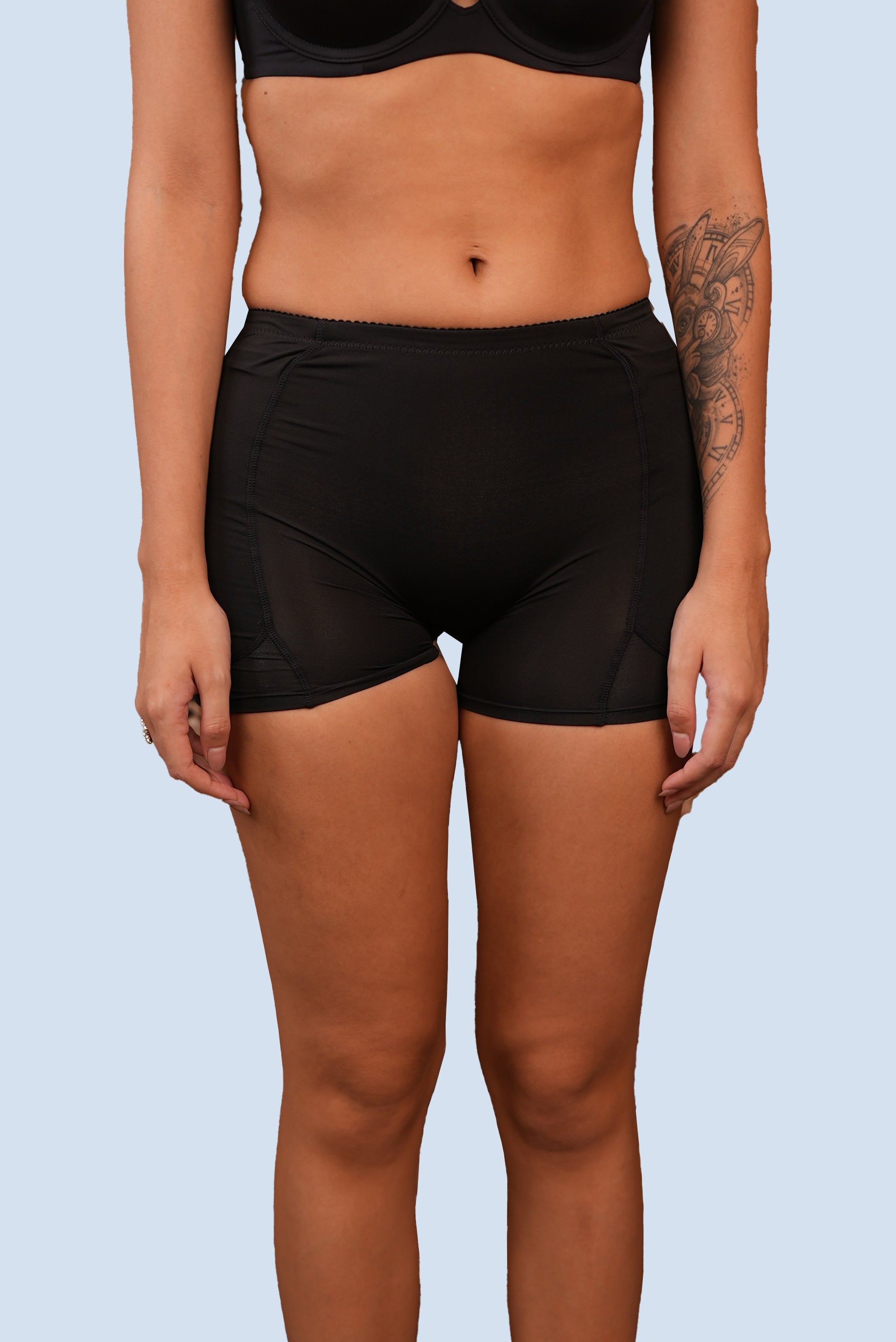 AXTZH WOMEN INNER Women’s Sexy High-Waist Shorts with Body-Sculpting Fit X8915-BLACK-SHPPP1