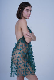 AXTZH Romantic Sheer Lingerie Nightwear for Women with Flowing Silhouette X8249-PINE-F1N