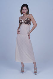AXTZH Elegant Two-Piece Long Nightwear Set for Women X3220-PEARL-F22M