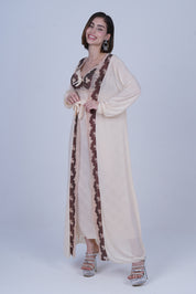 AXTZH Elegant Two-Piece Long Nightwear Set for Women X3220-PEARL-F22M