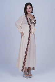 AXTZH Elegant Two-Piece Long Nightwear Set for Women X3220-PEARL-F22M