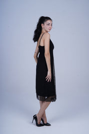 AXTZH Sheer Elegance Two-Piece Nightwear Set for Women X4254-BLACK-F11N