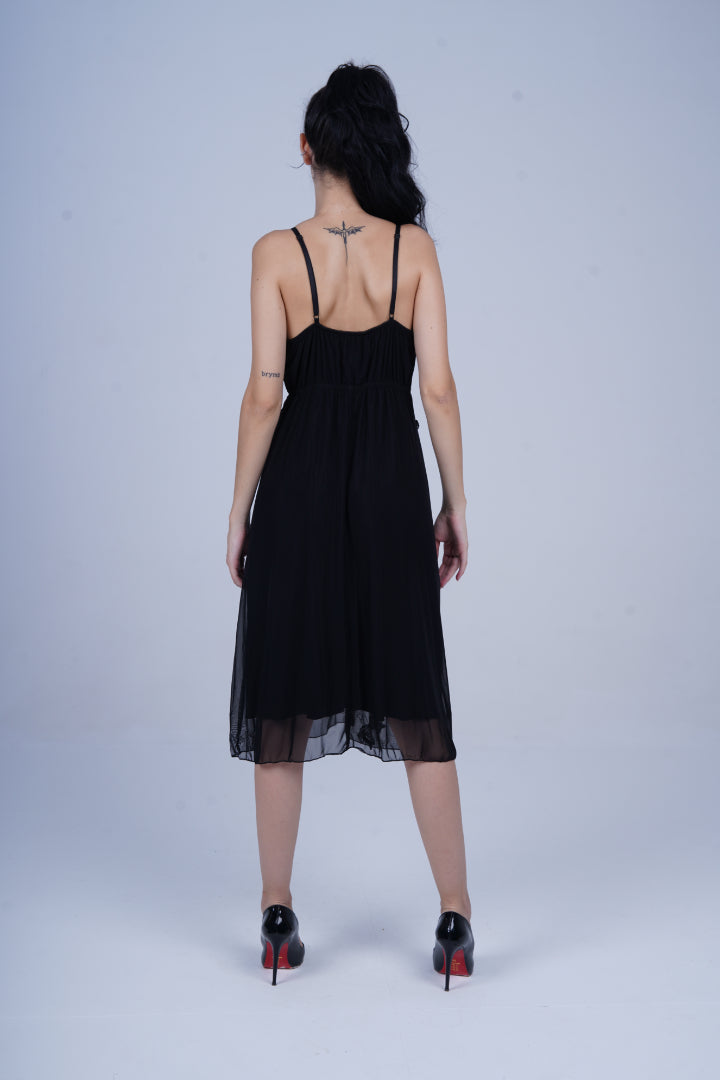 AXTZH Sheer Elegance Two-Piece Nightwear Set for Women X4254-BLACK-F11N