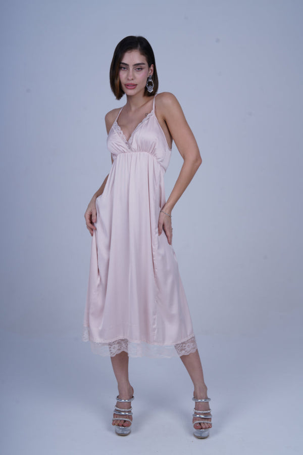 AXTZH Romantic Long Robe and Inner Slip Nightwear Set Crafted for Comfort and Sophistication X2339-PEARL-F22S