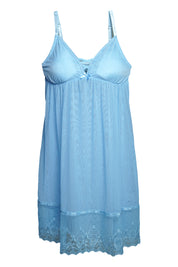 AXTZH SBLUE Lace Trim Nightwear Slip  X0265-SBLUE-F1N