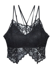 AXTZH FLORAL LACE BRIDAL BRALETTE TOP X2325-BLACK-CN124