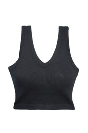 AXTIZH Women’s Ribbed Seamless Cami Bra  X0009-BLACK-CV007