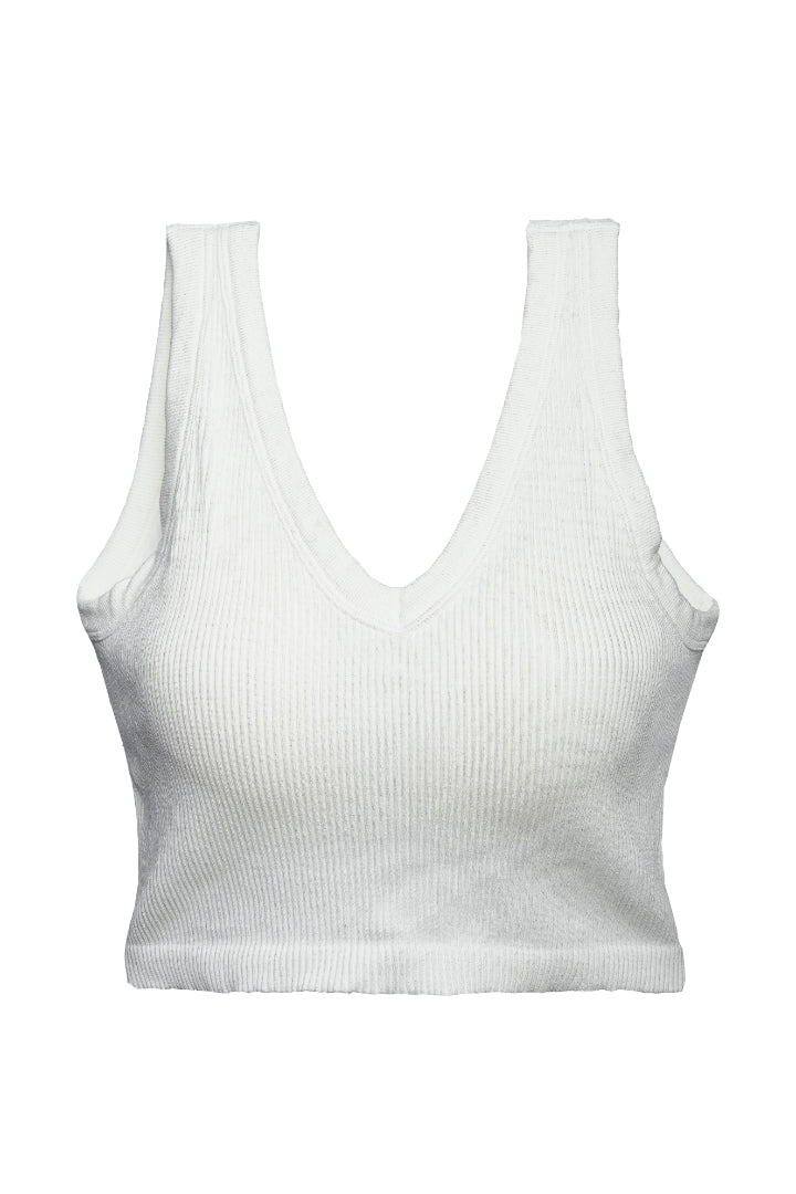 AXTIZH Women’s Ribbed Seamless Cami Bra  X0009-IVORY-CV007