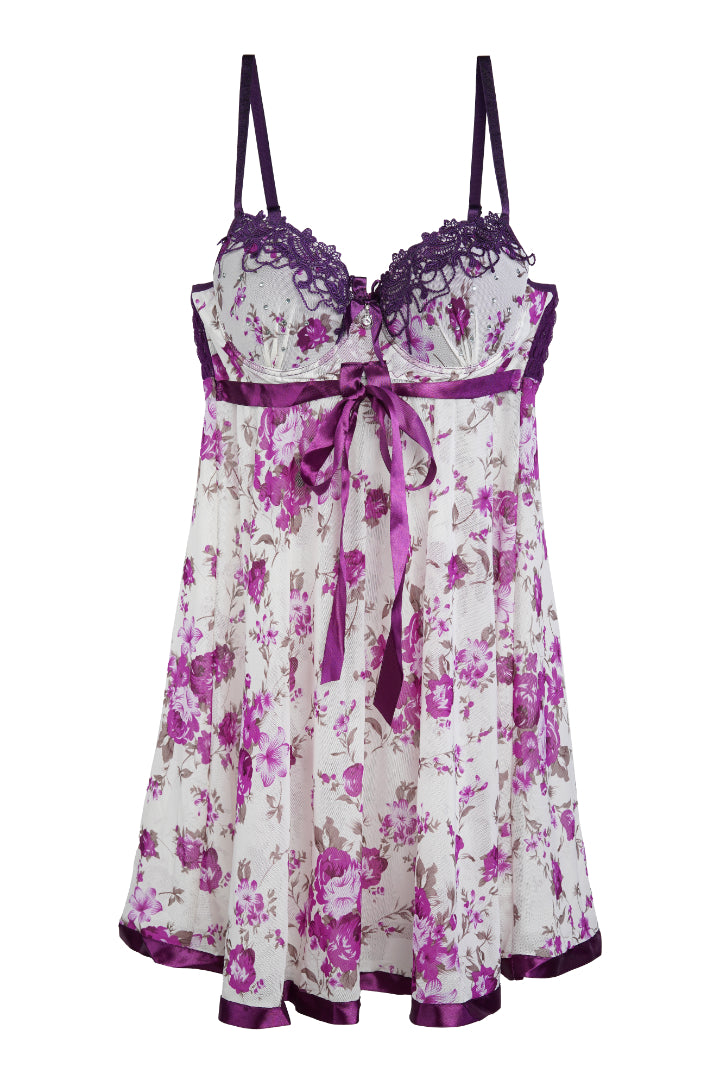 AXTZH ROMANTIC TWO-PIECE BRIDAL NIGHTWEAR X0987-PURPR-F11N