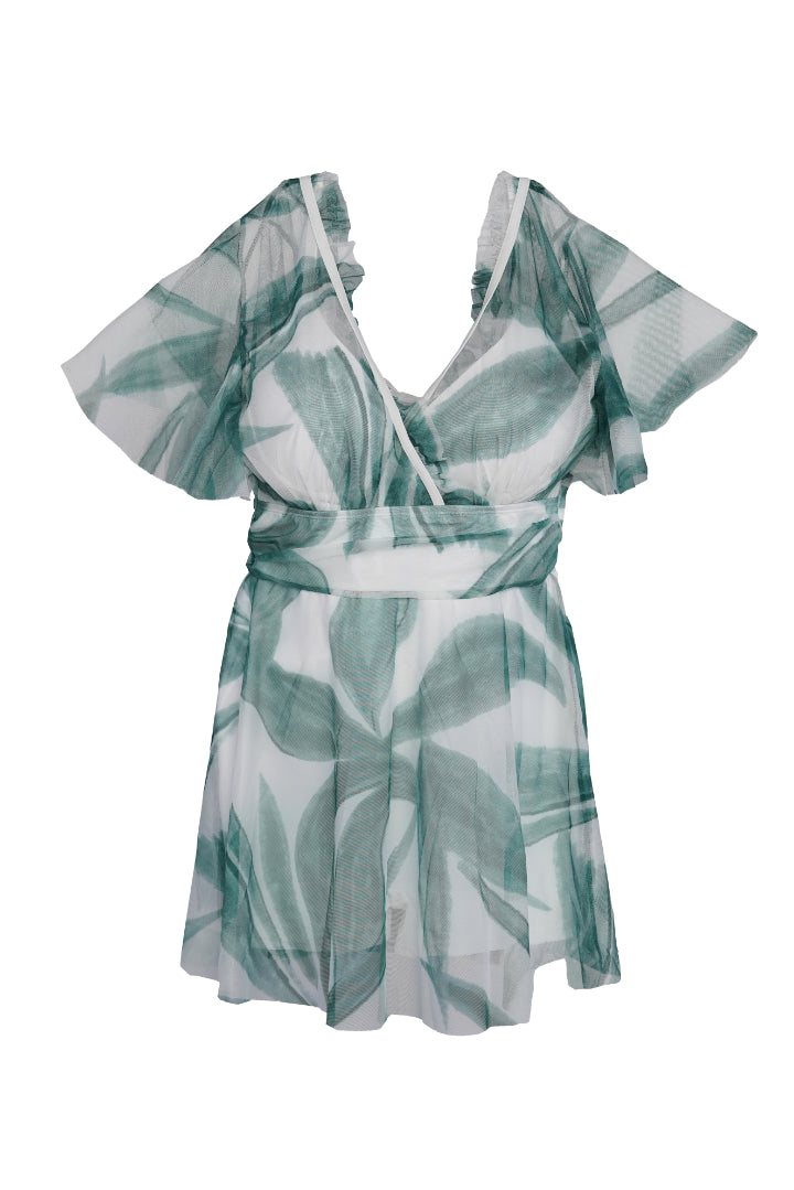 AXTZH Sheer One Piece Nightwear X8035-GRNPR-1PF