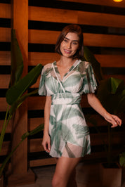 AXTZH Sheer One Piece Nightwear X8035-GRNPR-1PF