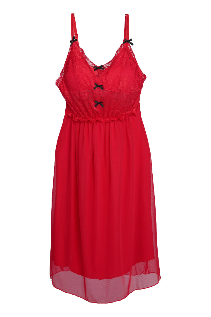 AXTZH Red Sheer 2-Piece Bridal Nightwear Set X0123-RED-F12N